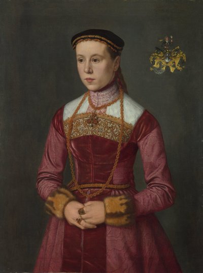 Porträtt av en ung dam, ca 1561 av Nicolas Neufchatel
