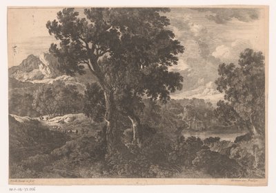 Berglandskap med träd av Nicolas Perelle