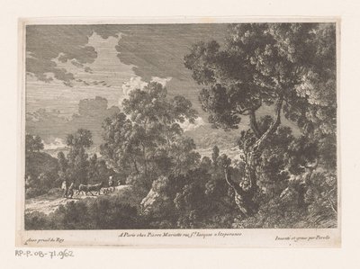 Skogslandskap med herdar med flock Skogslandskap (serietitel) av Nicolas Perelle