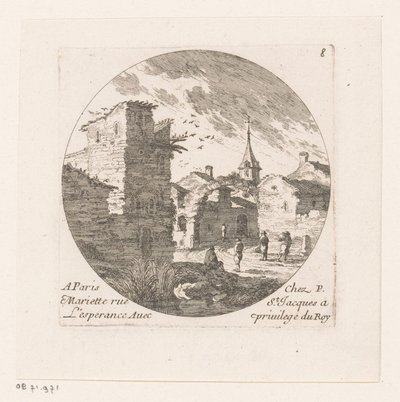 Figurer vid ruinerna av en port av Nicolas Perelle