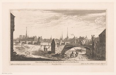 Gezicht op de Pont Neuf Utsikt över Pont Neuf och Isle du Palais (...) (titel på objekt) av Nicolas Perelle