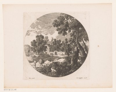 Landskap med herdar och boskap hemma av Nicolas Perelle