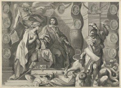 Reklamtryck av Aegidius Le Maistre (1663), övre delen av Nicolas Pitau (I)