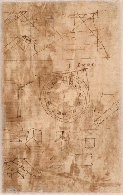 Arkitektoniska klotter (verso) av Nicolas Poussin