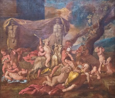 Baccanale (olja på duk) av Nicolas Poussin