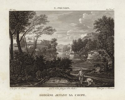 Diogenes kastar sin kopp av Nicolas Poussin