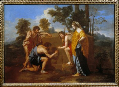 Et in Arcadia ego eller The Shepherds of Arcadia av Nicolas Poussin