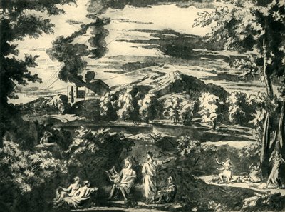Landskap med Orfeus och Eurydike, mitten av 1600-talet, 1943. av Nicolas Poussin
