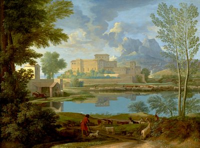Landskap med ett lugn, 1650-1 av Nicolas Poussin