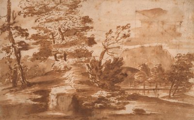 Landskap (framsida) av Nicolas Poussin