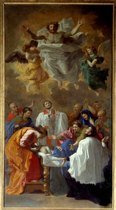Saint Francois Xavier påminner till liv dottern till en invånare i Cangoxima i Japan Saint Francois Xavier av Nicolas Poussin