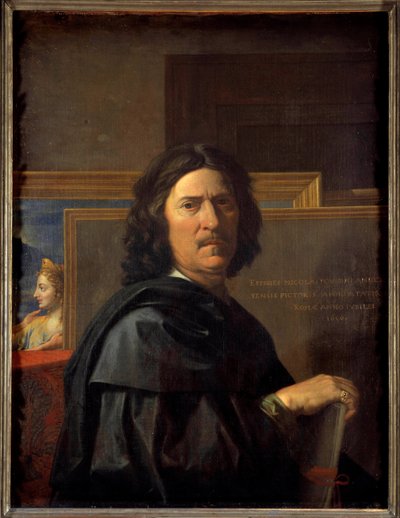 Självporträtt vid 56 års ålder Målning av Nicolas Poussin av Nicolas Poussin