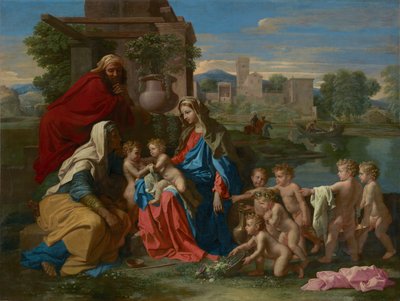 Den heliga familjen, ca 1651 (olja på duk) av Nicolas Poussin