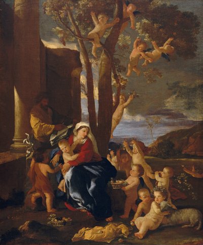Den heliga familjen med Johannes Döparen, ca. 1627. av Nicolas Poussin