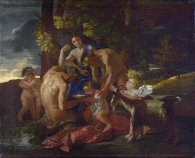 The Nurture of Bacchus, c.1628-29 av Nicolas Poussin