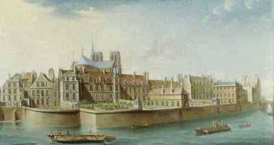 Le Cloître Notre-Dame, sedd från Île Saint Louis (quai d