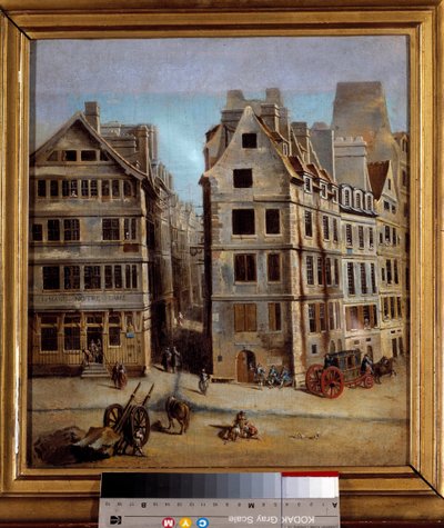 Kabarén Utsikt över en gränd och aktiviteten i en stad på 1700-talet. Målning av Nicolas Jean Baptiste Raguenet (1715-1793) 1751. Karnevalsmuseet av Nicolas Raguenet