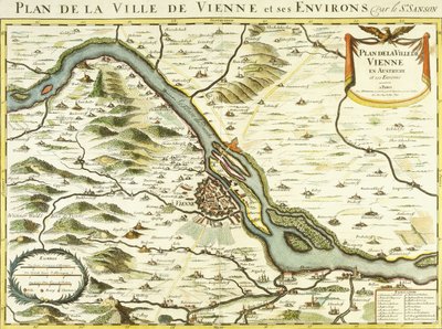 Karta över staden Wien, 1692 av Nicolas Sanson DAbbeville