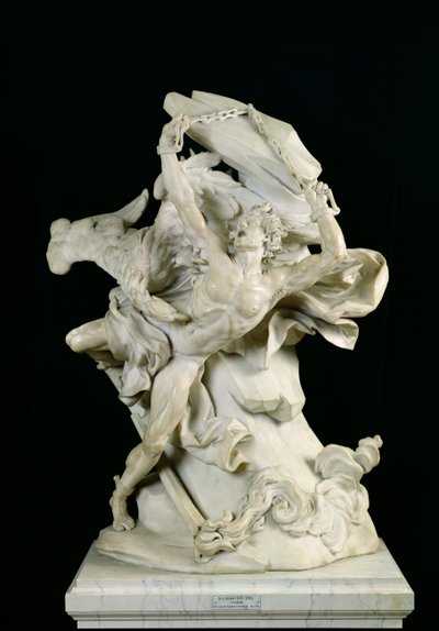 Prometheus i kedjor (marmor) av Nicolas Sebastien Adam