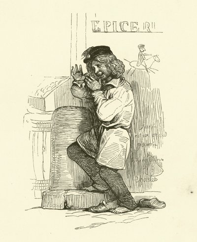 The Gamin (gravyr) av Nicolas Toussaint (after) Charlet