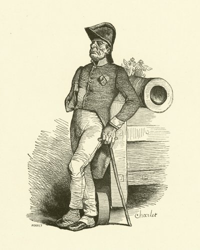 Pensionären (gravyr) av Nicolas Toussaint (after) Charlet