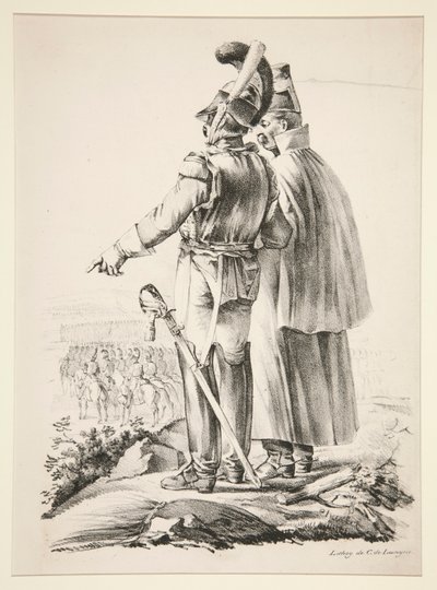 Två Cuirassiers till fots av Nicolas Toussaint Charlet