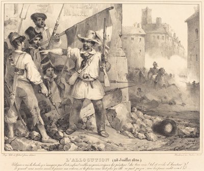 Tilldelningen den 20 juli 1830 av Nicolas Toussaint Charlet