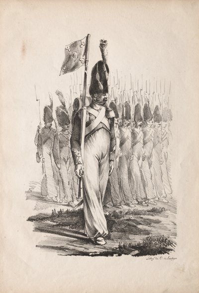 Militära dräkter: Carabiners Sargent, General Guide, 1817-1818. av Nicolas Toussaint Charlet