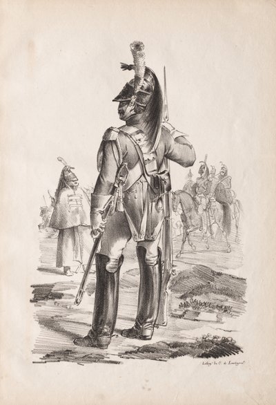 Militärdräkter: Grenadier från Royal Guard av Nicolas Toussaint Charlet