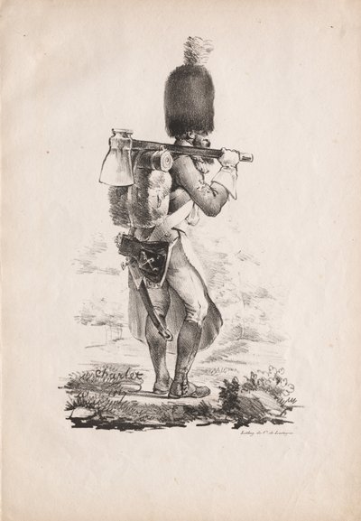 Militära dräkter: Infantry Sapper, 1817-1818. av Nicolas Toussaint Charlet