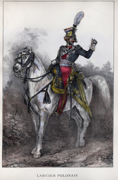 Officer polska Lancers av det kejserliga gardet av Nicolas Toussaint Charlet