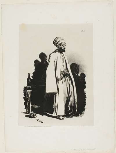 Stående Turk, tallrik elva från Ink Sketches av Charlet av Nicolas Toussaint Charlet