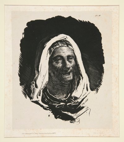 Gammal kvinnas huvud av Nicolas Toussaint Charlet