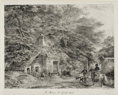 Viltmästarens stuga, från albumet från 1826 av Nicolas Toussaint Charlet