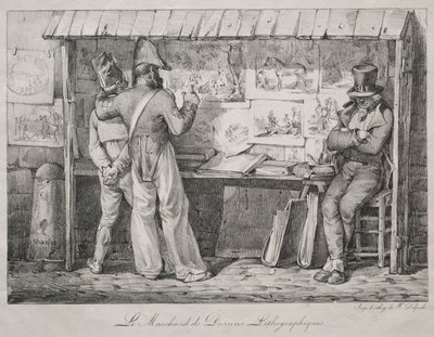 Litografihandlaren. av Nicolas Toussaint Charlet