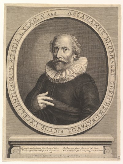 Porträtt av Abraham Bloemaert, 1600-talet. av Nicolas Visscher