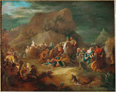 Le portement de Croix - Kristus bär korset ... av Nicolas de (workshop) Largilliere