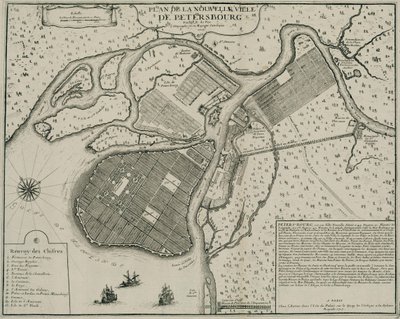 Karta över Petersburg, 1717 av Nicolas de Fer