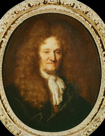 Medaillon av poeten Jean de La Fontaine ... (målning på duk) av Nicolas de Largillière
