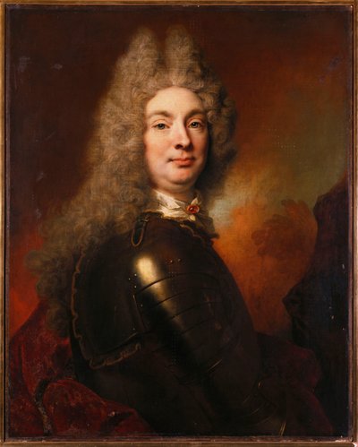 Porträtt av en adelsman i rustning, iklädd en röd kappa av Nicolas de Largillière