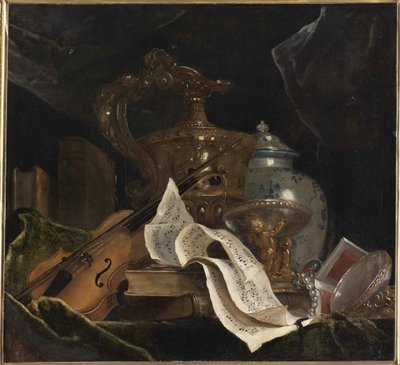 Stilleben med musikinstrument, 1695-1700. av Nicolas de Largillière