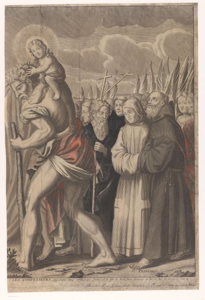 Kristi triumfprocession med figurer från gamla och nya testamentet Jesu Kristi triumf (titel på objekt) av Nicolas de Larmessin (I)
