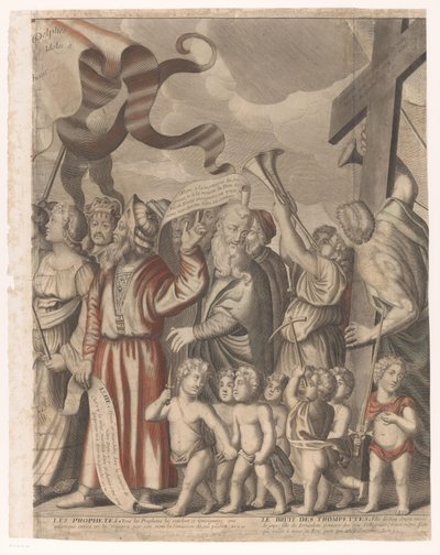 Kristi triumfprocession med figurer från Gamla och Nya testamentet (Del fyra) Jesu Kristi triumf (titel på objekt) av Nicolas de Larmessin (I)