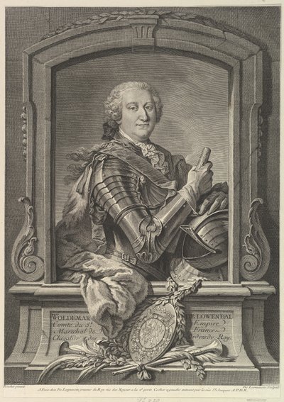 Porträtt av Maréchal de Lowendal, 1700-talet. av Nicolas de Larmessin