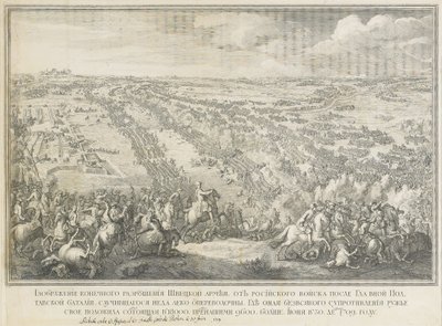 Slaget vid Poltava den 27 juni 1709 av Nicolas de Larmessin II