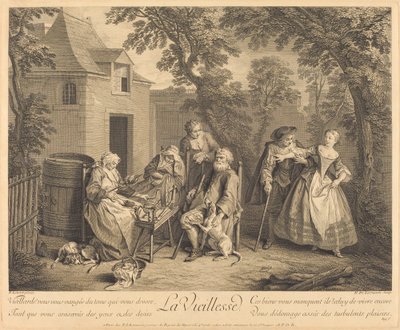 Gammal ålder av Nicolas de Larmessin IV after Nicolas Lancret