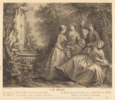 Middag av Nicolas de Larmessin IV after Nicolas Lancret