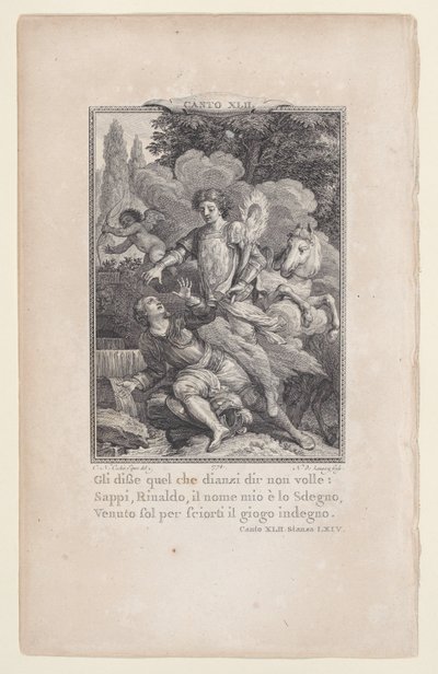 Canto 42, rum 64, från Orlando Furioso, 1774., 1774. av Nicolas de Launay
