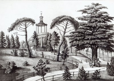Labyrinten fra Jardin des Plantes, Paris, graveret af Francois Aubertin (177383-1821) swed av Nicolas the Younger Huet