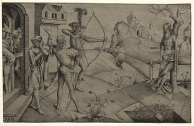 Kings Sons Shooting at their Dead Fathers Body, 1495-1504. av Nicolaus Alexander Mair von Landshut